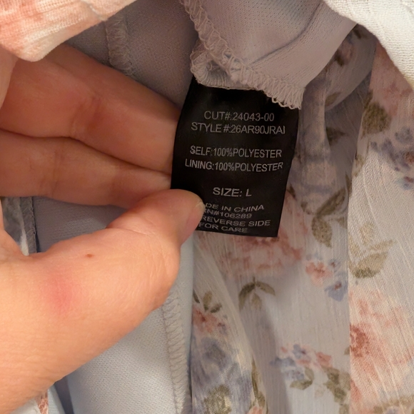 Trixxi Floral Tiered Dress - Light Blue and Pink - Picture 8 of 8